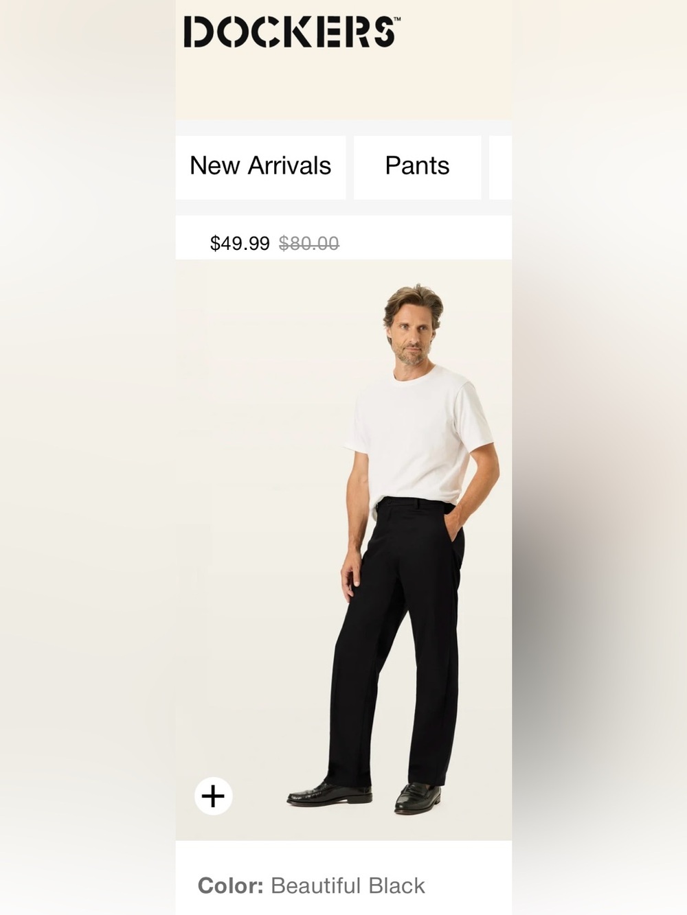 Men’s Dockers Pants 34x34 Black Straight Signature Khakis NWT $49.99 Classic Fit